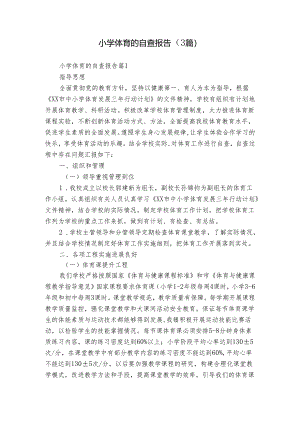 小学体育的自查报告（3篇）.docx