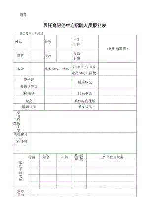 县托育服务中心招聘人员报名表.docx
