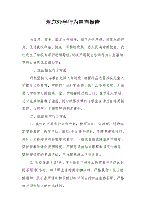 规范办学行为自查报告.docx