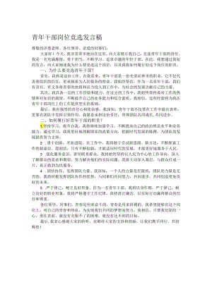 青年干部岗位竞选发言稿.docx