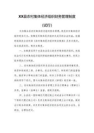 XX县农村集体经济组织财务管理制度.docx