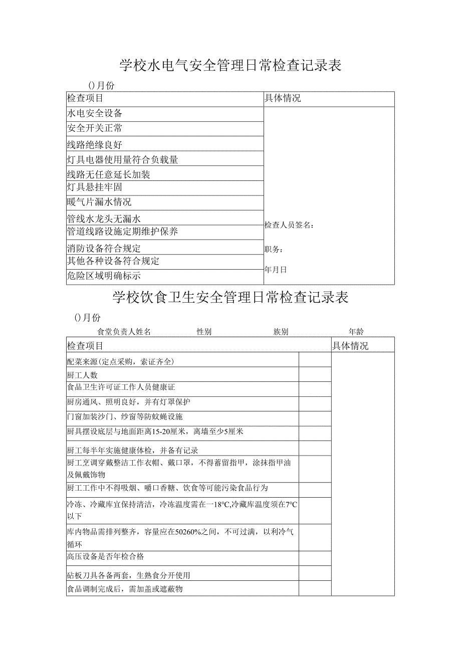 校园教学设施、辅助设施建筑宿舍安全管理日常检查表.docx_第3页