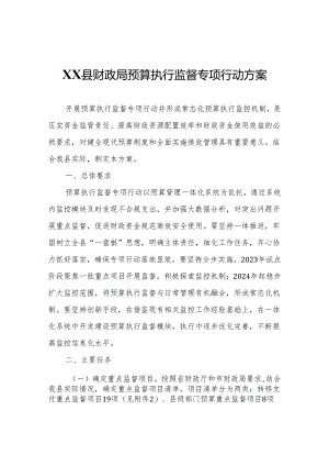 XX县财政局预算执行监督专项行动方案.docx