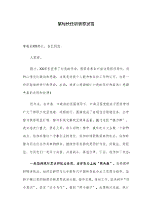 某局长任职表态发言.docx