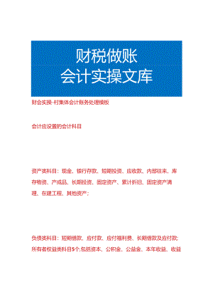 财会实操-村集体会计账务处理模板.docx