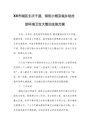 XX市城区主次干道、背街小巷及城乡结合部环境卫生大整治实施方案.docx