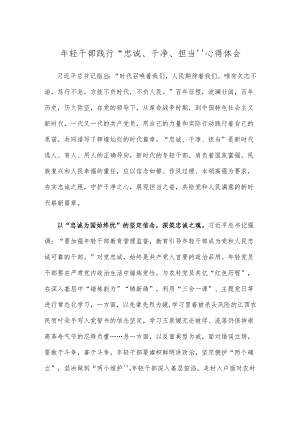 年轻干部践行“忠诚、干净、担当”心得体会.docx
