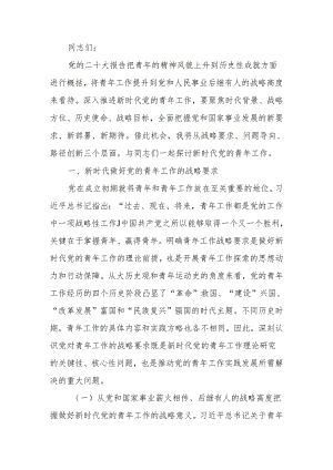 研讨发言：把握好新时代青年工作的战略性新要求.docx