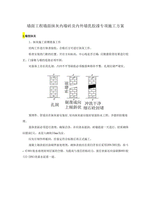 墙面工程墙面抹灰内墙砖及内外墙乳胶漆专项施工方案.docx