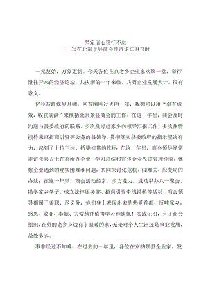 在北京X县商会经济论坛召开时的讲话.docx