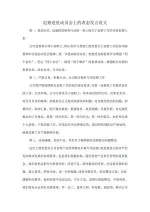 巡察进驻动员会上的表态发言范文.docx