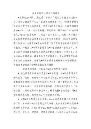 城管系统守法普法工作要点.docx
