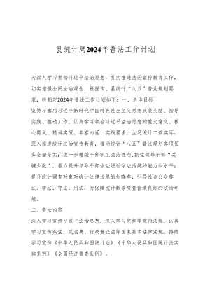 县统计局2024年普法工作计划.docx