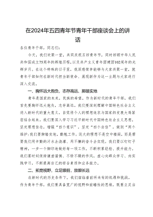 在2024年五四青年节青年干部座谈会上的讲话.docx
