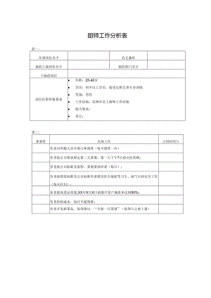 厨师工作分析表.docx