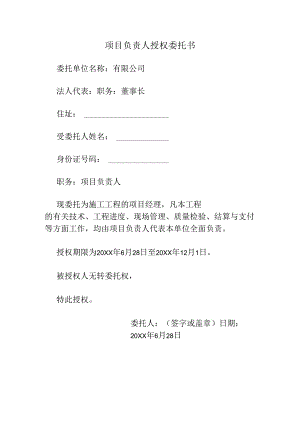 项目负责人授权委托书.docx