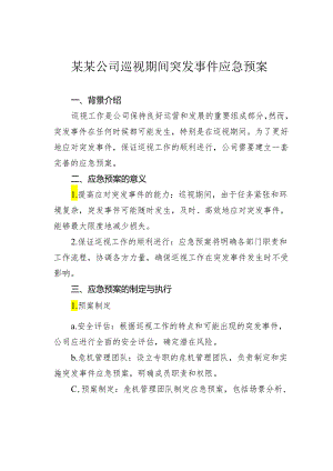 某某公司巡视期间突发事件应急预案.docx