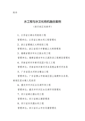 关于水工程与水文化有机融合案例.docx