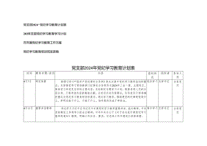 4篇 党支部党委2024年开展党纪学习教育计划安排表（附计划表、学习计划、工作方案、发言稿）.docx