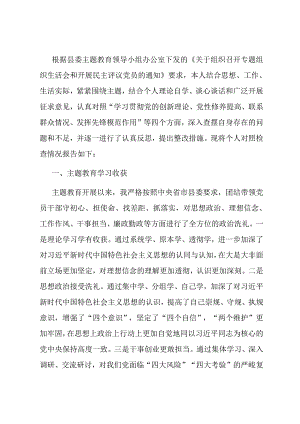 科级领导主题教育专题组织生活会个人检视剖析材料.docx