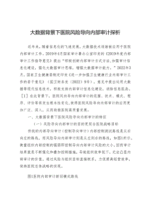 大数据背景下医院风险导向内部审计探析.docx