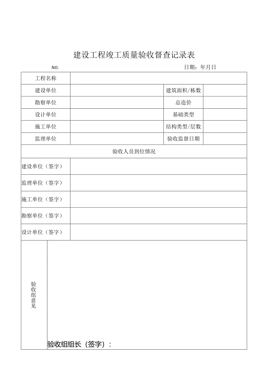 建设工程竣工质量验收督查记录表.docx_第1页
