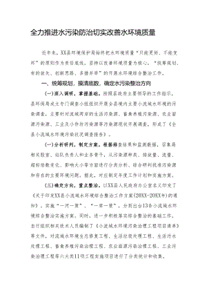 在水环境综合整治推进会上的汇报发言.docx