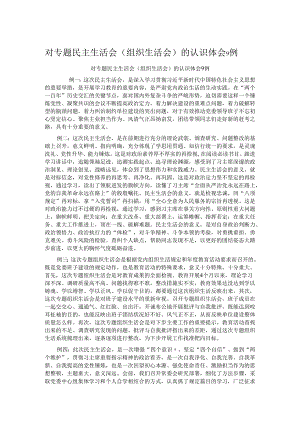 对专题民主生活会(组织生活会)的认识体会9例.docx