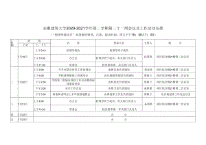 安徽建筑大学20202021学年第二学期第二十一周会议及工作活动安排【模板】.docx