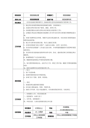 项目招商主管岗位职责说明书.docx