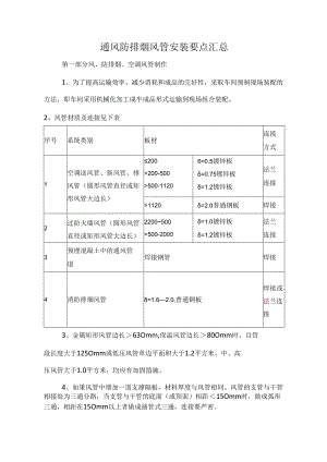 通风防排烟风管安装要点汇总.docx