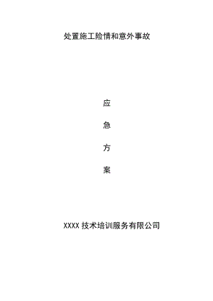 处置施工险情和意外事故应急方案.doc