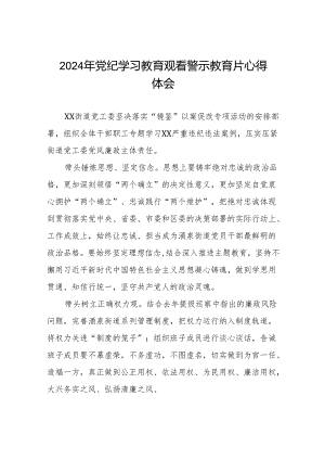 2024年党纪学习教育观看警示教育片的学习感悟十三篇.docx