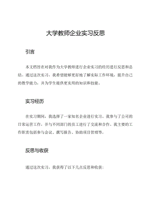 大学教师企业实习反思.docx