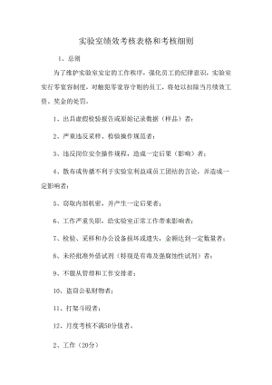 实验室绩效考核表格和考核细则.docx