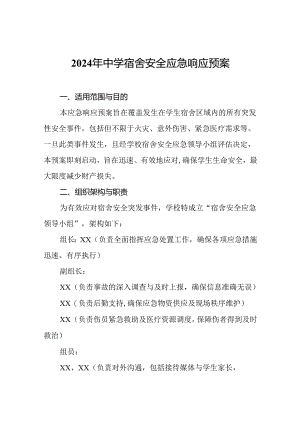 2024年中学宿舍安全应急响应预案.docx