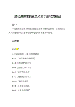 肺炎病患者的紧急抢救手册和流程图.docx