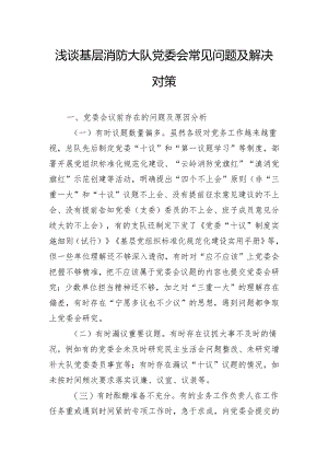 浅谈基层消防大队党委会常见问题及解决对策.docx