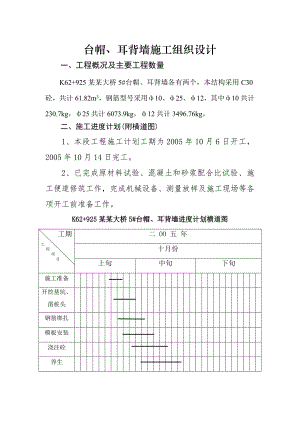 大桥台帽、耳背墙施工组织设计.doc
