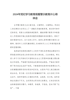2024年党纪学习教育观看警示教育专题片心得体会发言稿十七篇.docx