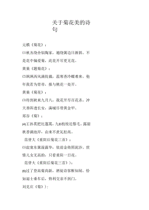 关于菊花美的诗句.docx