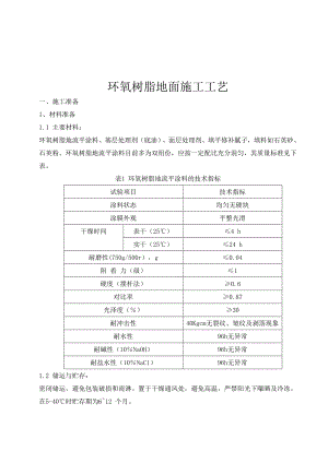 地面工程环氧树脂地面施工工艺.doc