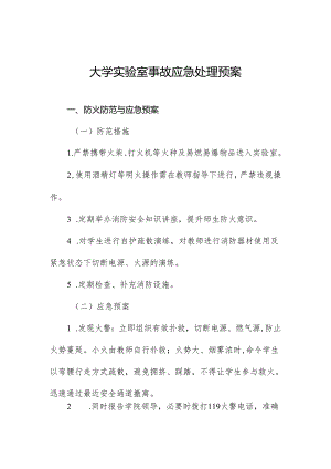 大学实验室事故应急处理预案.docx
