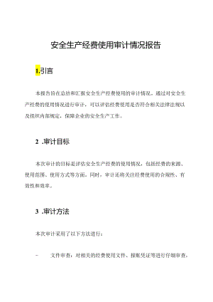 安全生产经费使用审计情况报告.docx