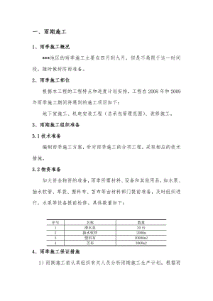 多个季节性施工措施（雨季、夏季、冬季、台风等） .doc