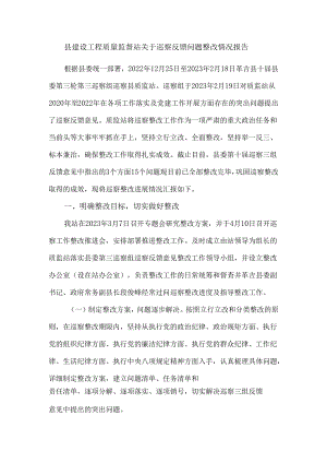 县建设工程质量监督站关于巡察反馈问题整改情况报告.docx
