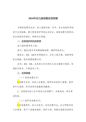 2024年幼儿园地震应急预案.docx