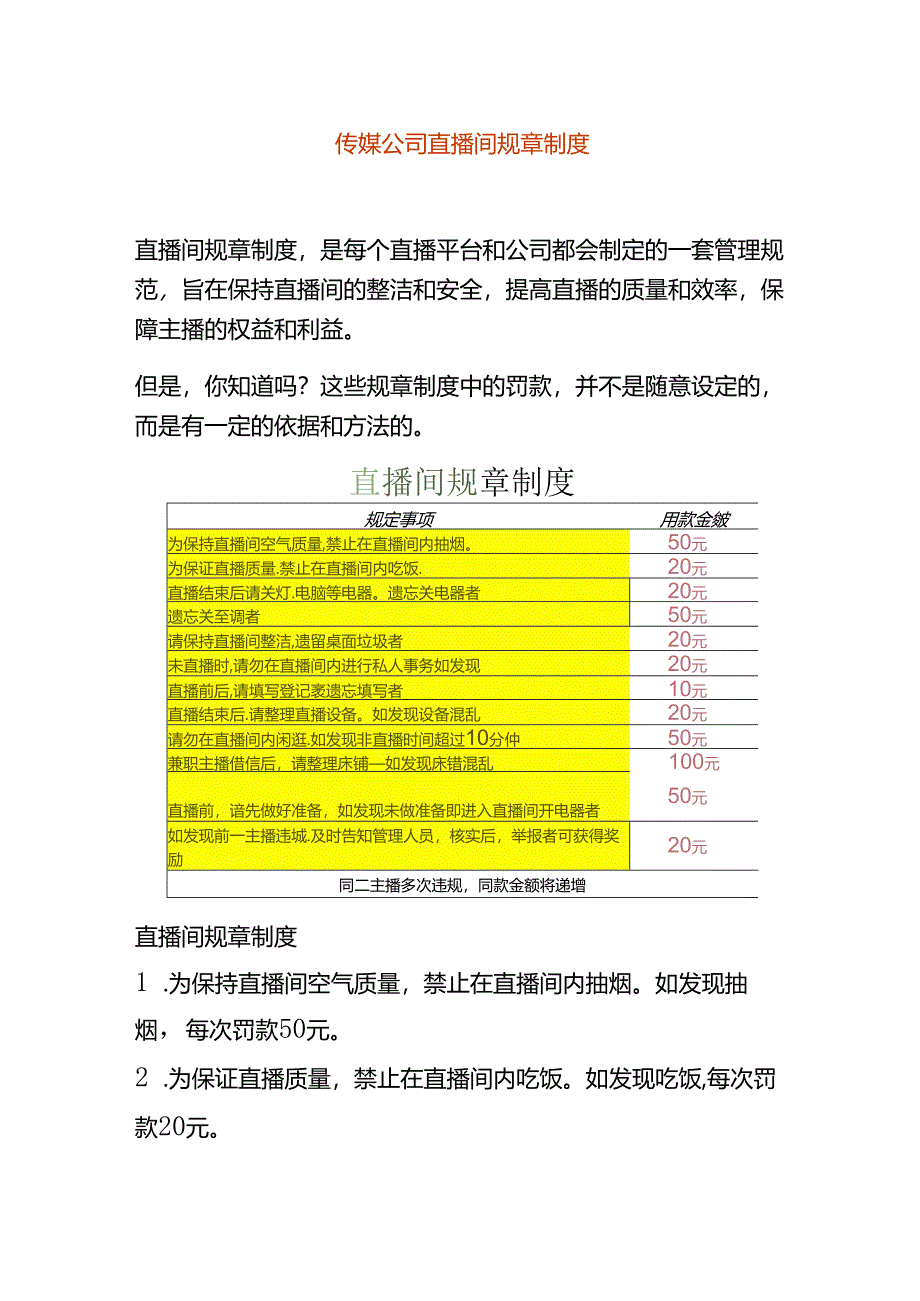 传媒公司直播间规章制度.docx_第1页