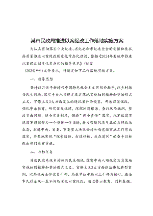 某市民政局推进以案促改工作实施方案.docx