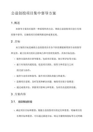 公益创投项目集中督导方案.docx